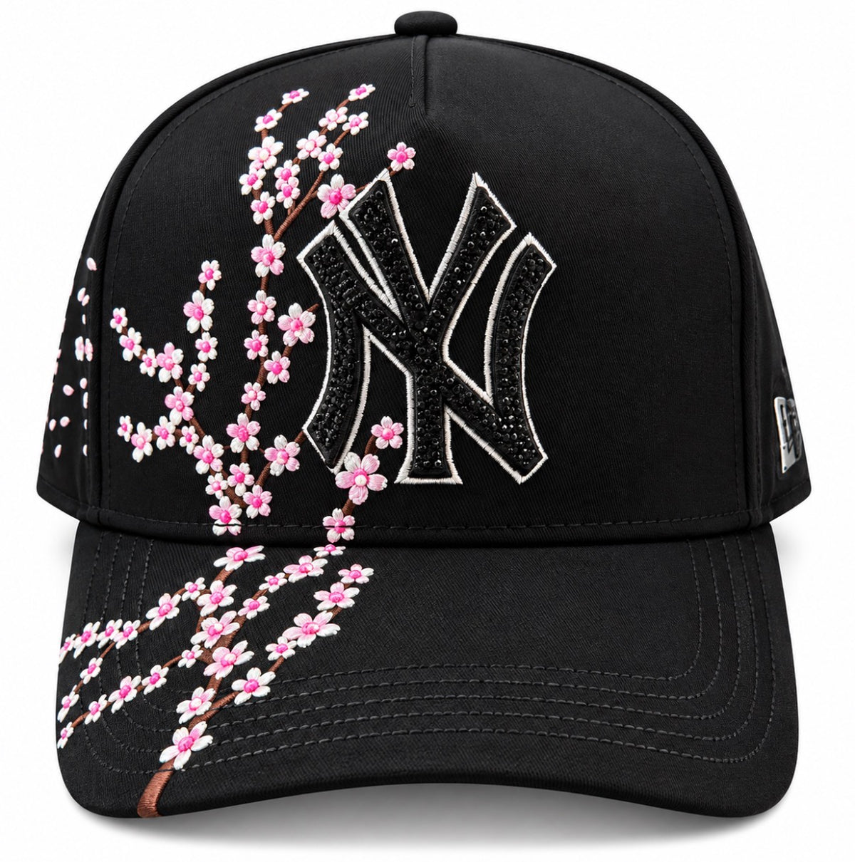 Embroidered Cherry Blossom NY Hat